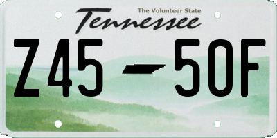 TN license plate Z4550F