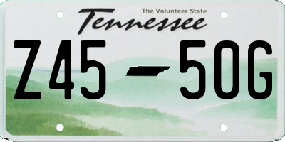 TN license plate Z4550G