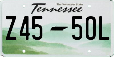 TN license plate Z4550L