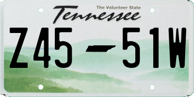 TN license plate Z4551W
