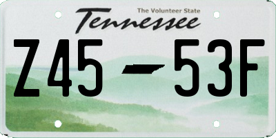 TN license plate Z4553F