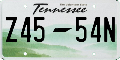 TN license plate Z4554N