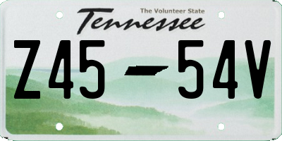 TN license plate Z4554V