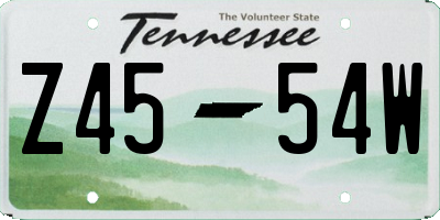 TN license plate Z4554W