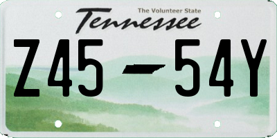 TN license plate Z4554Y