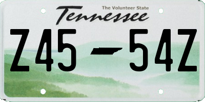 TN license plate Z4554Z