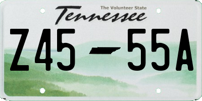 TN license plate Z4555A