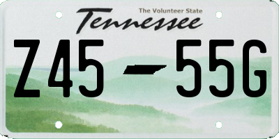 TN license plate Z4555G