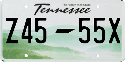 TN license plate Z4555X