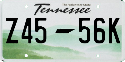 TN license plate Z4556K