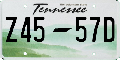 TN license plate Z4557D