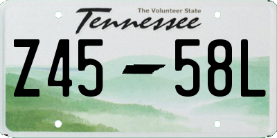 TN license plate Z4558L