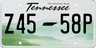 TN license plate Z4558P