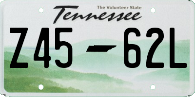 TN license plate Z4562L