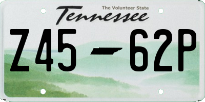 TN license plate Z4562P