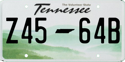 TN license plate Z4564B