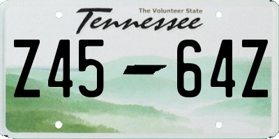 TN license plate Z4564Z