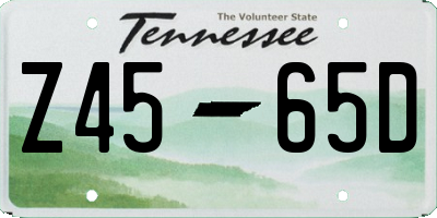 TN license plate Z4565D