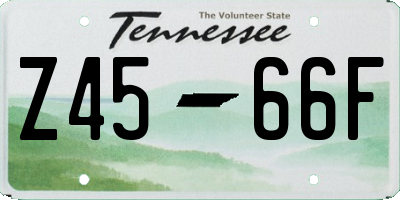 TN license plate Z4566F