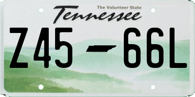 TN license plate Z4566L