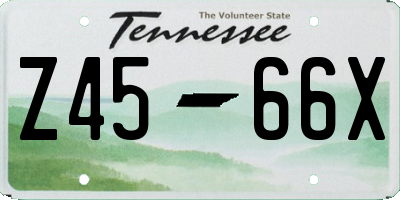 TN license plate Z4566X