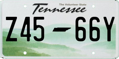 TN license plate Z4566Y