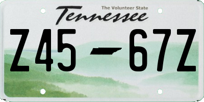 TN license plate Z4567Z
