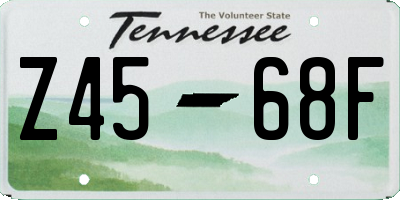 TN license plate Z4568F