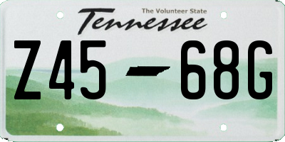 TN license plate Z4568G
