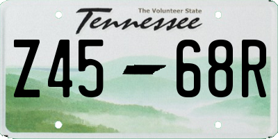 TN license plate Z4568R