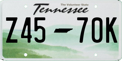 TN license plate Z4570K