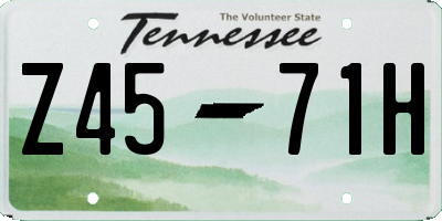 TN license plate Z4571H