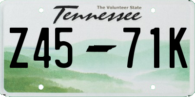 TN license plate Z4571K