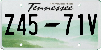 TN license plate Z4571V