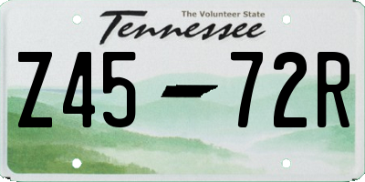 TN license plate Z4572R