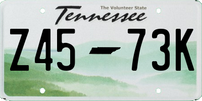 TN license plate Z4573K