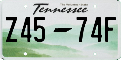 TN license plate Z4574F