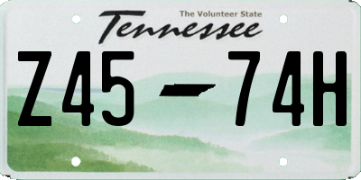 TN license plate Z4574H