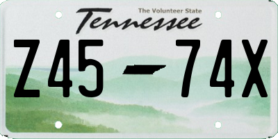 TN license plate Z4574X