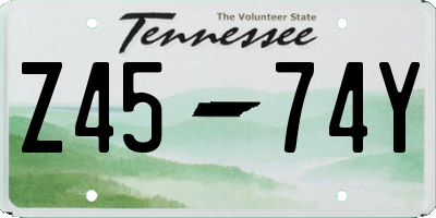 TN license plate Z4574Y