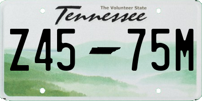 TN license plate Z4575M