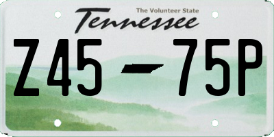 TN license plate Z4575P