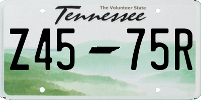TN license plate Z4575R
