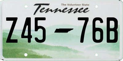 TN license plate Z4576B