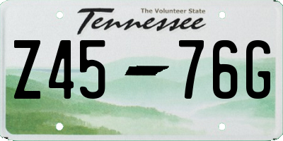 TN license plate Z4576G