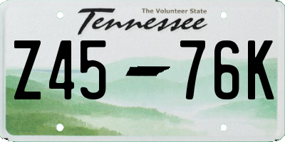TN license plate Z4576K