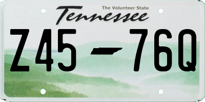 TN license plate Z4576Q