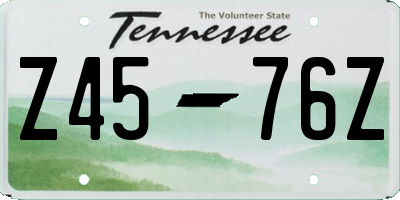 TN license plate Z4576Z