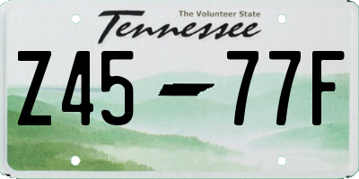 TN license plate Z4577F