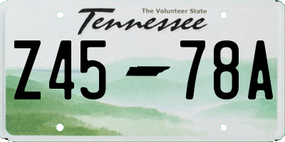 TN license plate Z4578A